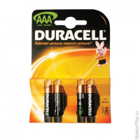 Батарейки DURACELL AAA LR3, комплект 4 шт., в блистере, 1.5 В (работают до 10 раз дольше), MN 2400 AAA LR3, комплект 4 шт