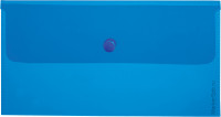 Папка-конверт на кнопке C6, 180мкм, синяя, 5 шт/в уп
