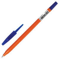 Ручка шариковая масляная STAFF 'Flare', СИНЯЯ, корпус оранжевый, узел 1 мм, линия письма 0,7 мм, 142679, 10 шт/в уп