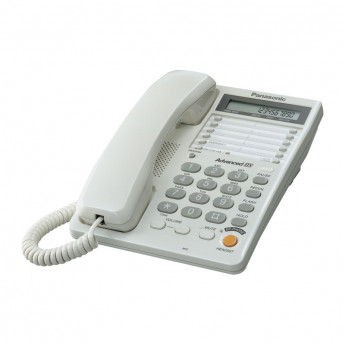 Телефон проводной Panasonic KX-TS2365RUW, ЖК дисплей, АОН, 28 номеров, белый
