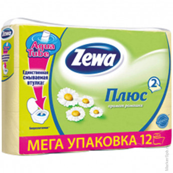 Бумага туалетная ZEWA Ромашка 2сл, 12рул/упак, желтая