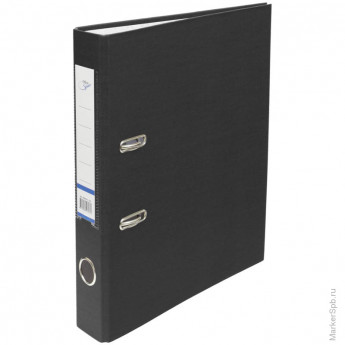 Папка-регистратор OfficeSpace 50мм, бумвинил, с карманом на корешке, черная