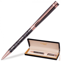 Ручка подарочная шариковая GALANT 'Vitznau', корпус серый, золотистые детали, пишущий узел 0,7 мм, синяя, 141664