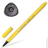 Ручка капиллярная 'Aero', 0,4 мм, металлический наконечник, трехгранная, BRAUBERG, желтая, 142248