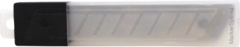 Лезвия для канцелярских ножей 18 мм, 10 шт в пластиковом пенале, 10 шт/в уп