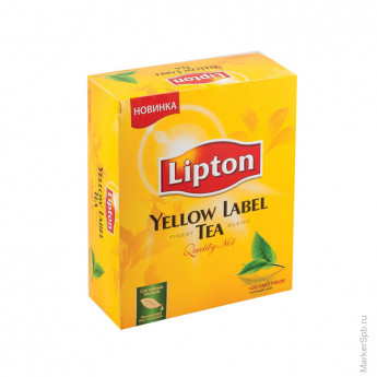 Чай Lipton Yellow Label, черный, 100 пакетиков по 2 грамма