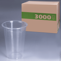 Одноразовые стаканы 200 мл, прозрачные, ПП, холодное/горячее, комплект 3000 шт