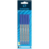 Набор шариковых ручек Schneider 'Tops 505 M', 4шт., синий, 1,0 мм, прозрачный корпус, блистер, комплект 4 шт