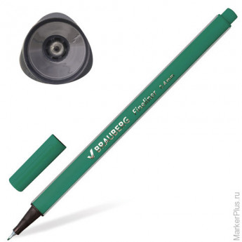 Ручка капиллярная 'Aero', 0,4 мм, металлический наконечник, трехгранная, BRAUBERG, темно-зеленая, 142251, 4 шт/в уп