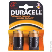 Батарейки DURACELL C LR14, комплект 2 шт., в блистере, 1.5 В (самые мощные щелочные батарейки), комплект 2 шт