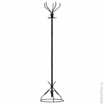 Вешалка-стойка 'Ажур-2', 1,77 м, основание 45 см, 5 крючков, металл, чёрная