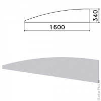 Экран - перегородка 'Монолит', 1600х16х340 мм, цвет серый (КОМПЛЕКТ)