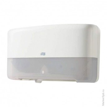 Диспенсер для туалетной бумаги в мини-рулонах Tork 'Elevation'(T2) двойной, пластик, механич., белый