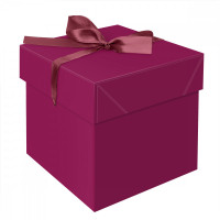 Коробка складная подарочная MESHU 'Persian Red', (15*15*15см), с лентой