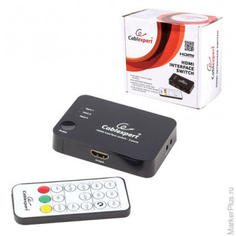 Переключатель HDMI CABLEXPERT, 19Fx3/19F, электронный, 3 устройства на 1 монитор/ТВ, пульт ДУ, DSW-H