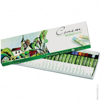 Пастель масляная 'Сонет', 24 цвета, картонная упаковка