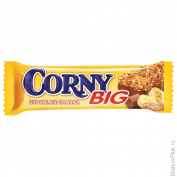 Батончик-мюсли CORNY "Big" (Корни "Биг"), злаковый c бананом и молочным шоколадом, 50 г, бзк002