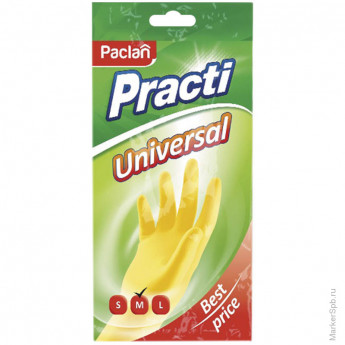 Перчатки резиновые PACLAN 'PRACTI' Universal М, пара