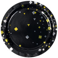 Тарелка Конфетти Party черная 17см 6шт/уп,1502-5497, комплект 6 шт