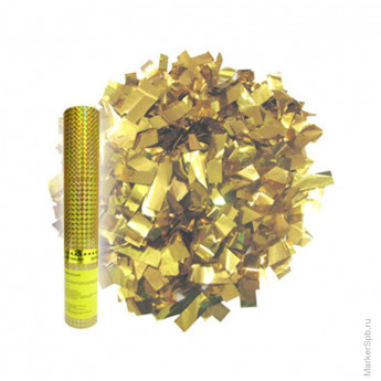 Хлопушка пневматическая "Золотое конфети" 30 см, в пластиковой тубе