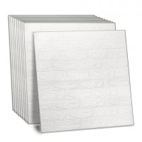 Панели для стен / стеновые панели 3D самоклеящиеся, 'Белый кирпич', 10шт, 70х77см, DASWERK, 607988