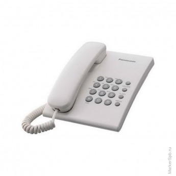 Телефон проводной Panasonic KX-TS2350RUW, повторный набор, белый