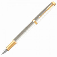 Ручка перьевая PARKER 'IM Premium Pearl GT', корпус жемчужный лак, позолоченные детали, синяя, 2143649