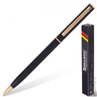 Ручка подарочная шариковая BRAUBERG 'Slim Black', корпус черный, узел 1 мм, линия письма 0,7 мм, синяя, 141402