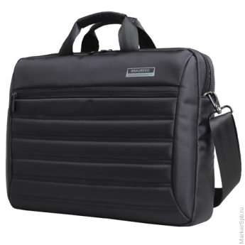 Сумка-портфель BRAUBERG с отделением для ноутбука 15-16', 'Patrol', противоударная, черная, 41х29х6 см, 240504