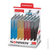 Ручка-стилус SONNEN для смартфонов/планшетов, корпус ассорти, серебристые детали, 1 мм, в дисплее, синяя, 141587, 20 шт/в уп