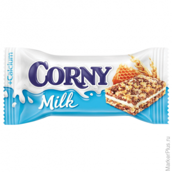 Батончик-мюсли CORNY "Milk" (Корни Милк), злаковый c молочным наполнителем и медом, 30 г, бзк009
