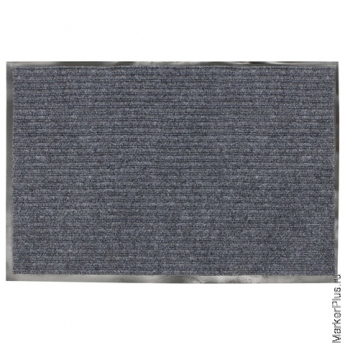 Коврик входной ворсовый влаго-грязезащитный VORTEX, 60х40 см, толщина 7 мм, серый, 22075