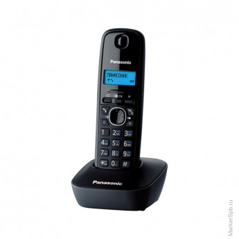 Телефон беспроводной Panasonic KX-TG1611RUH, монохром. дисплей, АОН, 50 номеров, черный