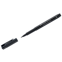 Ручка капиллярная Faber-Castell 'Pitt Artist Pen Brush' цвет 199 черная, кистевая, 10 шт/в уп
