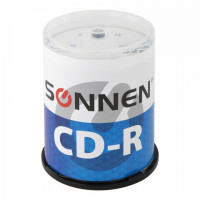 Диски CD-R SONNEN 700Mb 52x Cake Box (упаковка на шпиле) КОМПЛЕКТ 100шт, 513533, комплект 100 шт