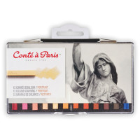 Набор цветных мелков Conte a Paris, 12 шт, портретные оттенки, пласт. коробка, комплект 12 шт