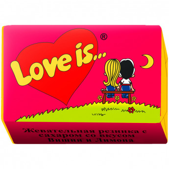 Жевательная резинка 'Love is...', вишня-лимон, 100 шт/в уп