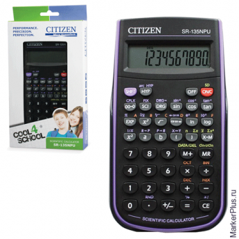 Калькулятор CITIZEN инженерный SR-135NPUCFS, 8+2 разрядов, питание от батарейки, 154х84 мм, сертифиц
