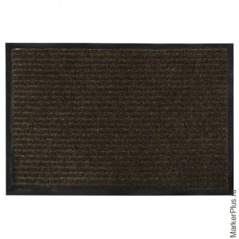 Коврик входной ворсовый влаго-грязезащитный VORTEX, 90х60 см, толщина 7 мм, коричневый, 22090