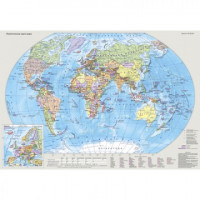 Карта настольная Мир идвусторонняя 1:80млн., 1:18млн., 0,49х0,34м.