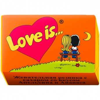 Жевательная резинка 'Love is...', ананас-апельсин, 100 шт/в уп