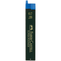 Грифели для механических карандашей Faber-Castell 'Super-Polymer', 12шт., 0,7мм, 2B, 12 шт/в уп