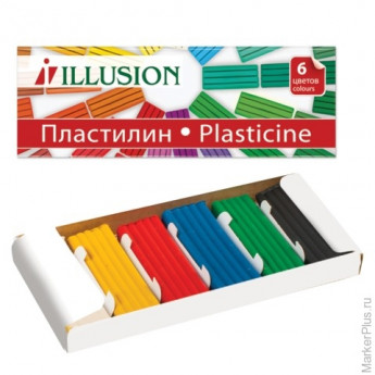 Пластилин классический ГАММА "Illusion", 6 цветов, 84 г, картонная упаковка, 280004