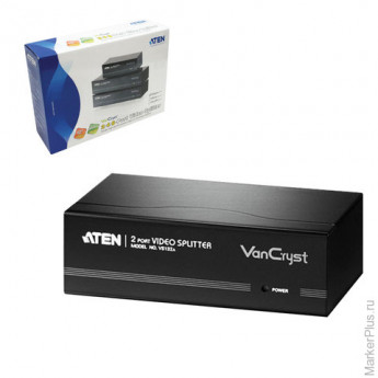 Разветвитель SVGA ATEN, 2-портовый, для передачи аналогового видео, до 2048x1536 пикселей, VS132A