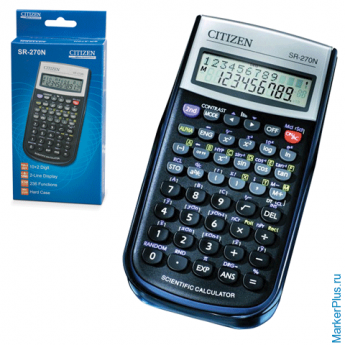 Калькулятор CITIZEN инженерный SR-270N, 10+2 разрядов, питание от батарейки, 154х80 мм, сертифициров