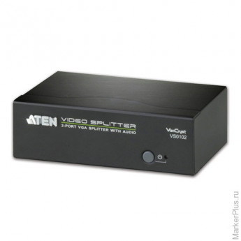 Разветвитель SVGA ATEN, 2-портовый, для передачи аналогового аудио/видео, до 1920х1440 пикселей, VS0