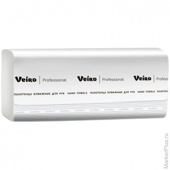 Полотенца бумажные листовые VEIRO Professional Comfort (V-сложение), 2сл, 200л/пач, белые, 20 шт/в уп