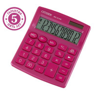 Калькулятор настольный Citizen SDC812NRPKE, 12 разр., двойное питание, 127*105*21мм, розовый