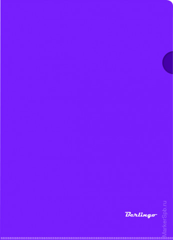 Папка-уголок А4 180мкм, прозрачная фиолетовая, 10 шт/в уп