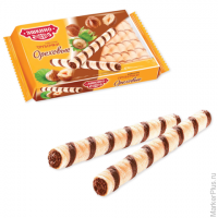 Вафли-трубочки ЯШКИНО 'Ореховые', с шоколадно-ореховой начинкой, 190 г, КВ328